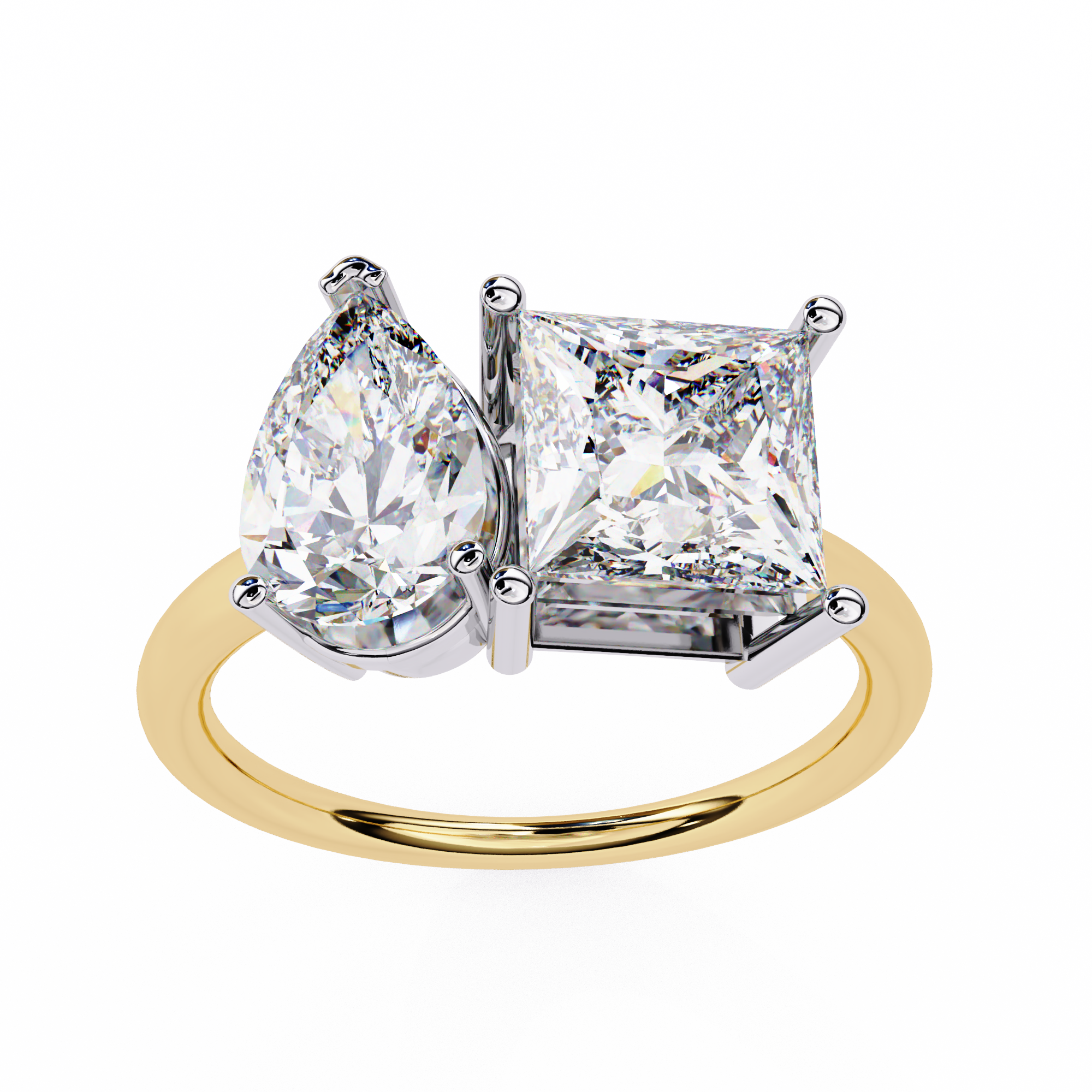 WOKE ™Toi-et-moi ring 2.70 CARAT VVS-EF Lab Grown Diamond ring in 9K/14K/18k Gold