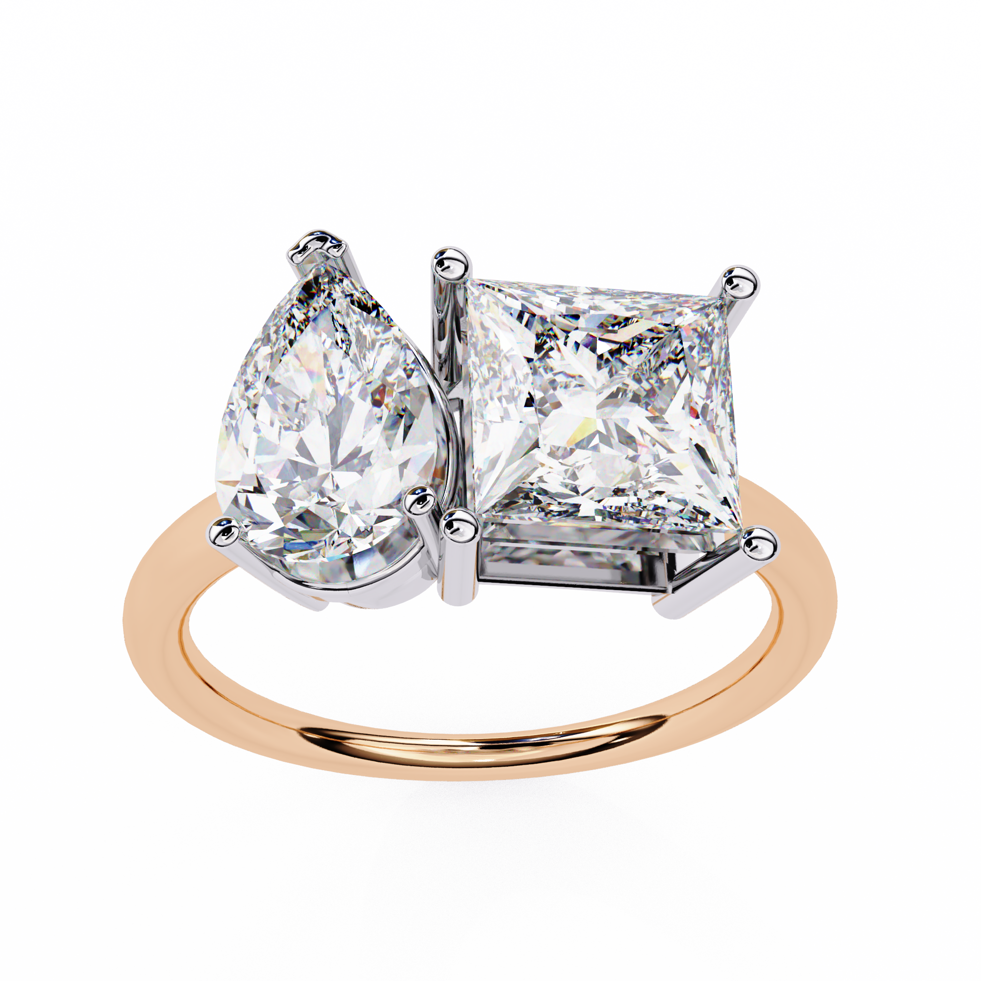 WOKE ™Toi-et-moi ring 2.70 CARAT VVS-EF Lab Grown Diamond ring in 9K/14K/18k Gold