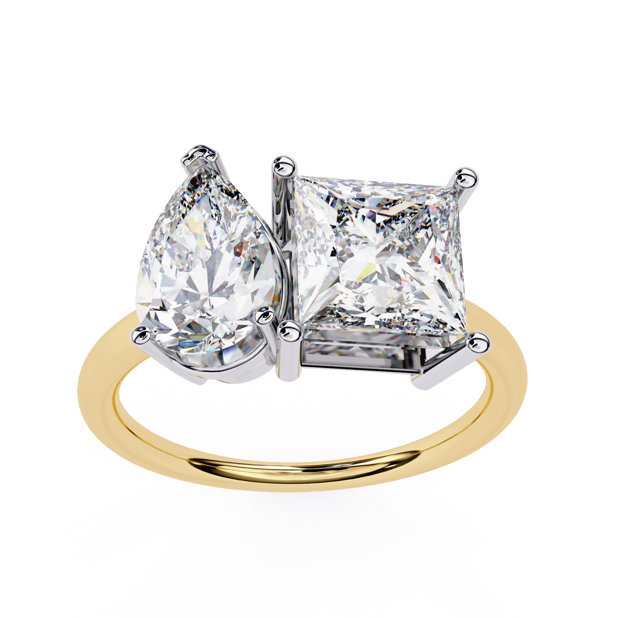 WOKE ™Toi-et-moi ring 2.70 CARAT VVS-EF Lab Grown Diamond ring in 9K/14K/18k Gold