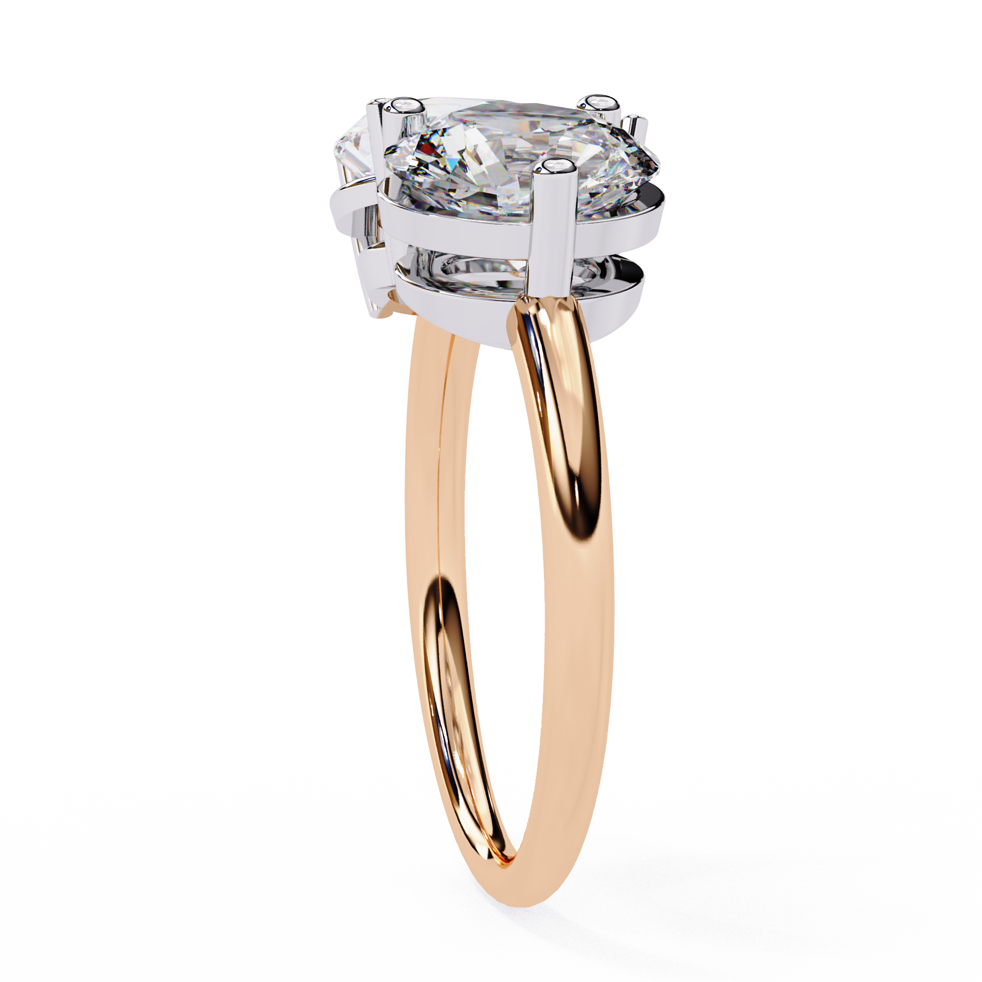 WOKE ™ Toi-et-moi ring 2.70 CARAT VVS-EF Lab Grown Diamond ring in 9K/14K/18k Gold