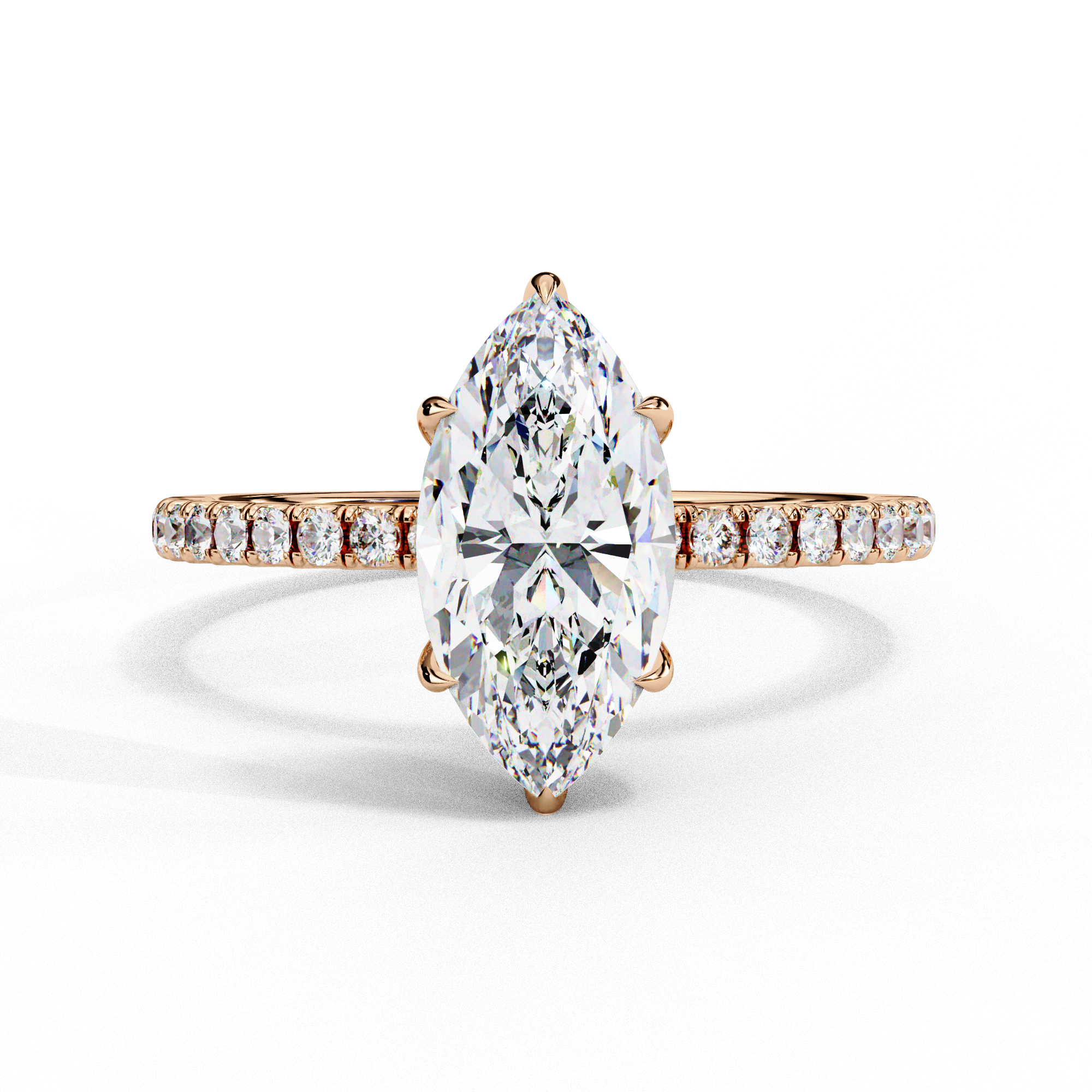 1.5 CT Marquise Solitaire Lab Grown Diamond Ring in 9K Gold/14K Gold |WOKE