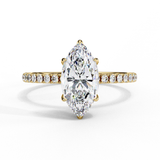 1.5 CT Marquise Solitaire Lab Grown Diamond Ring in 9K Gold/14K Gold |WOKE
