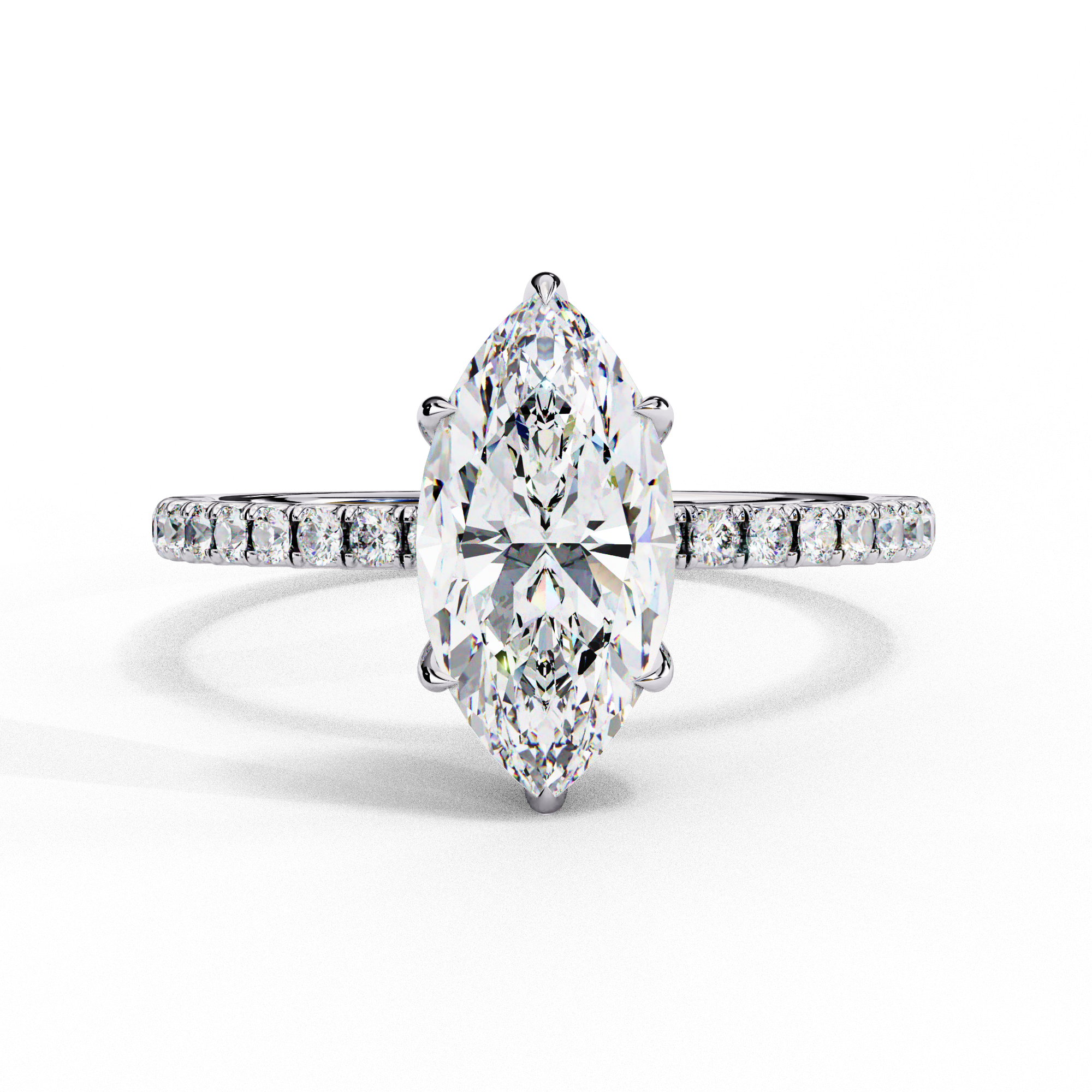 1.5 CT Marquise Solitaire Lab Grown Diamond Ring in 9K Gold/14K Gold |WOKE