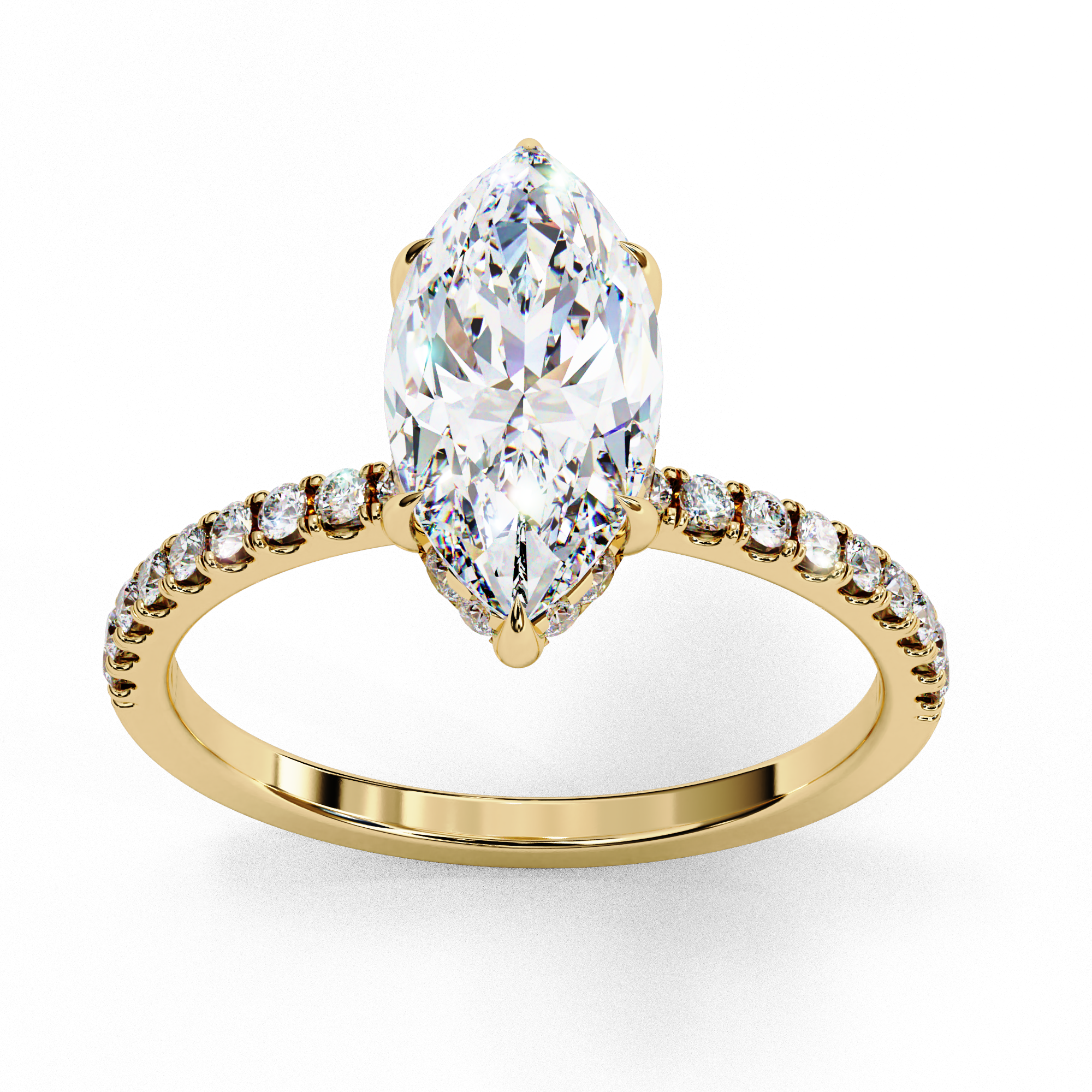 1.5 CT Marquise Solitaire Lab Grown Diamond Ring in 9K Gold/14K Gold |WOKE