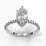 1.5 CT Marquise Solitaire Lab Grown Diamond Ring in 9K Gold/14K Gold |WOKE