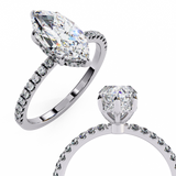 1.5 CT Marquise Solitaire Lab Grown Diamond Ring in 9K Gold/14K Gold |WOKE