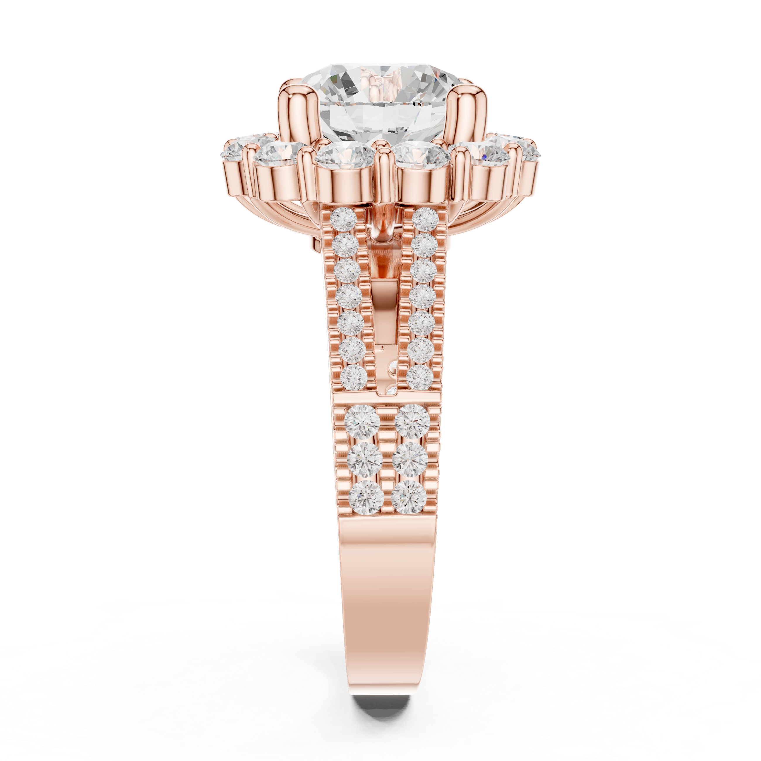 3.14 CT Round Cut Lab Grown Diamond Ring
