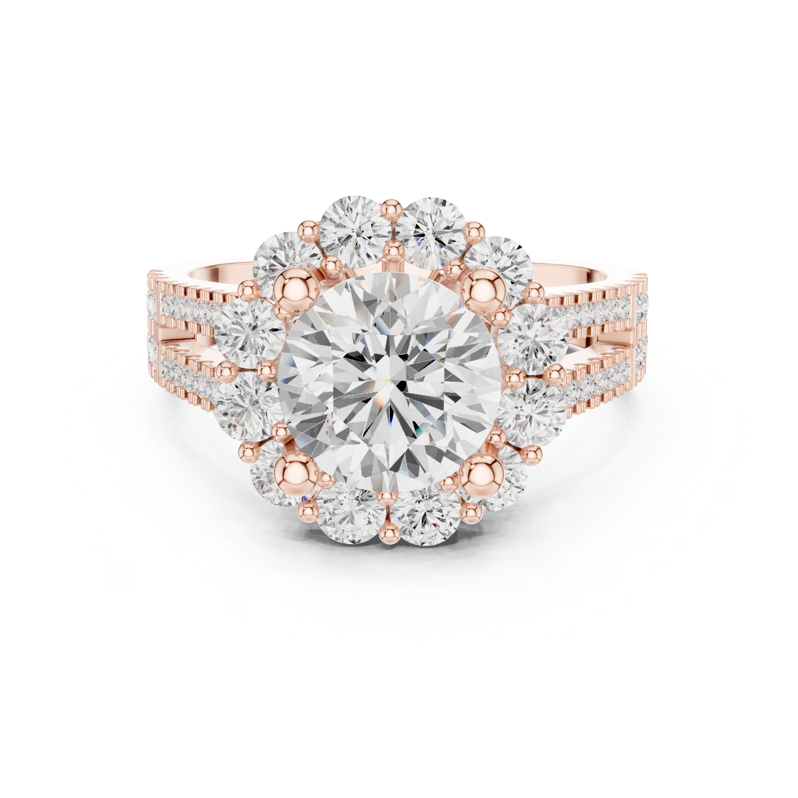 3.14 CT Round Cut Lab Grown Diamond Ring