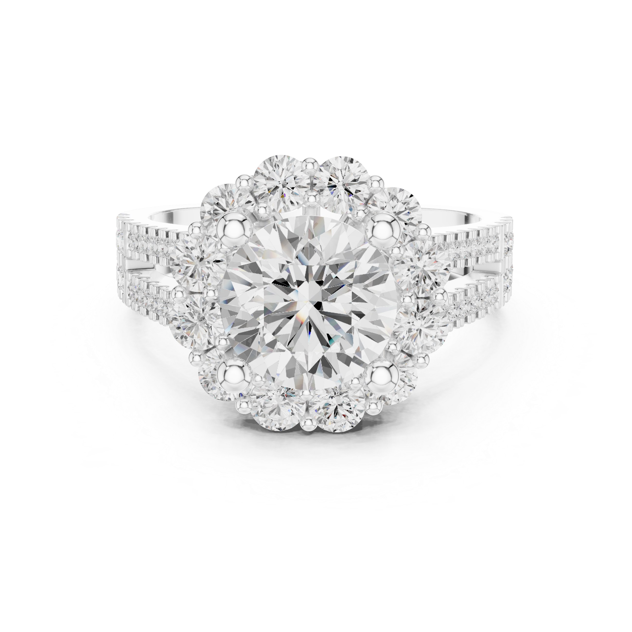 3.14 CT Round Cut Lab Grown Diamond Ring
