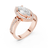 0.264 CT Marquise & Round Lab Grown Diamond Ring | WOKE