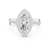 0.264 CT Marquise & Round Lab Grown Diamond Ring | WOKE