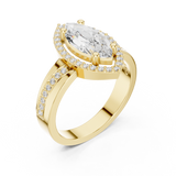 0.264 CT Marquise & Round Lab Grown Diamond Ring | WOKE