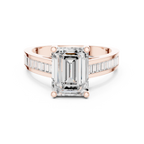 0.31 CT Emerald & Baguette Lab Grown Diamond Ring | WOKE