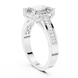 0.31 CT Emerald & Baguette Lab Grown Diamond Ring | WOKE