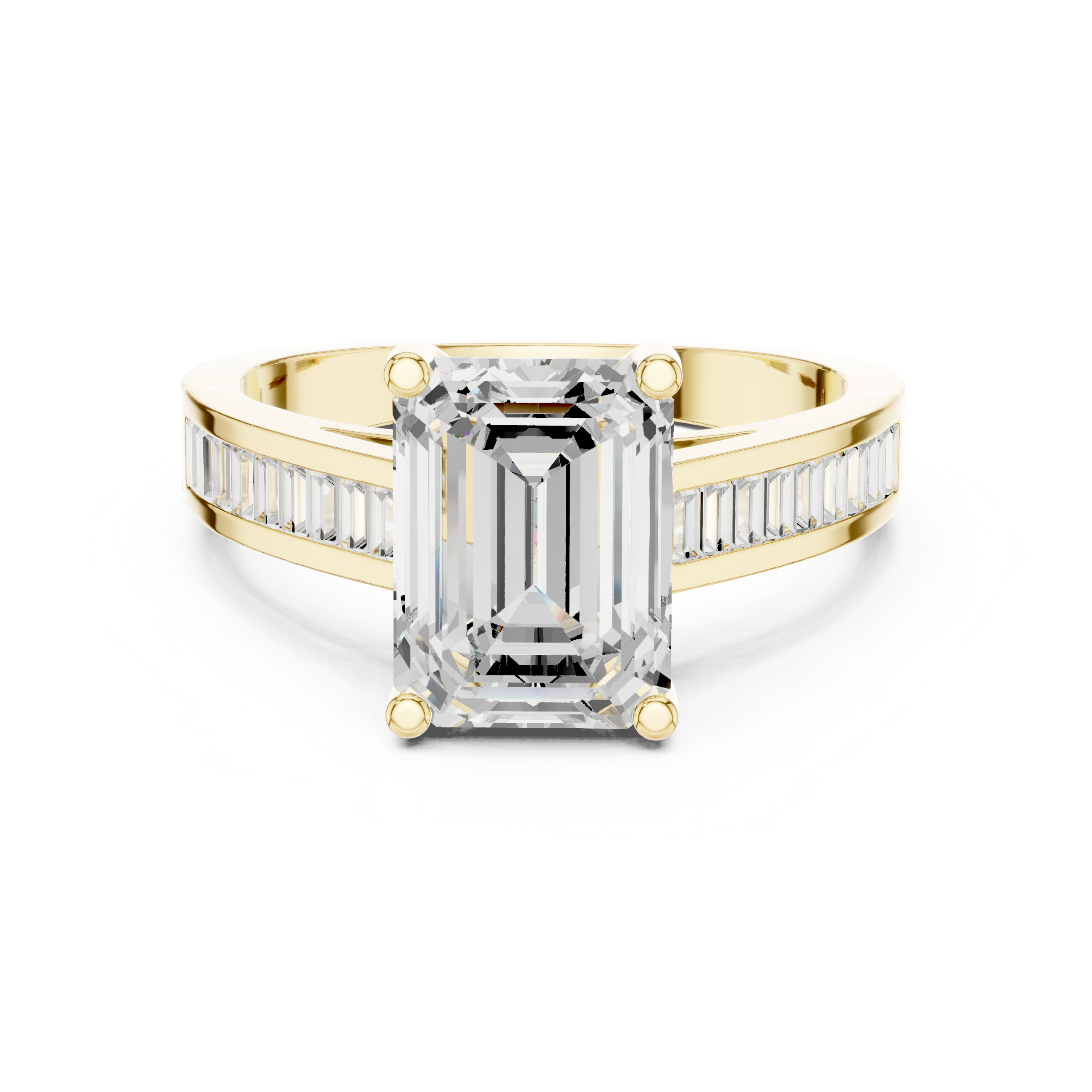 0.31 CT Emerald & Baguette Lab Grown Diamond Ring | WOKE