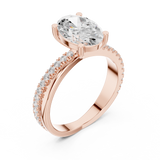 0.312 CT Oval & Round Lab Grown Diamond Ring | WOKE