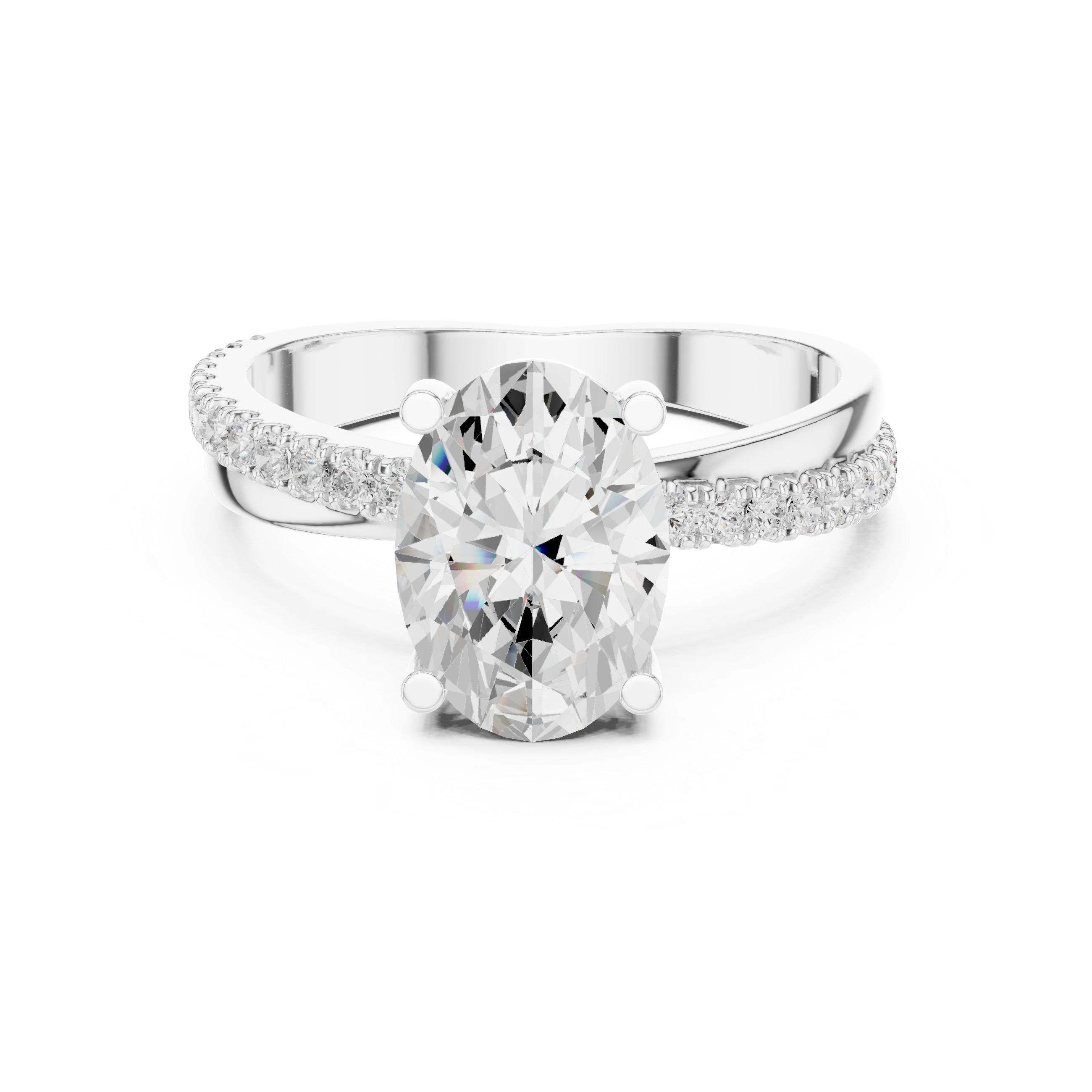 0.312 CT Oval & Round Lab Grown Diamond Ring | WOKE