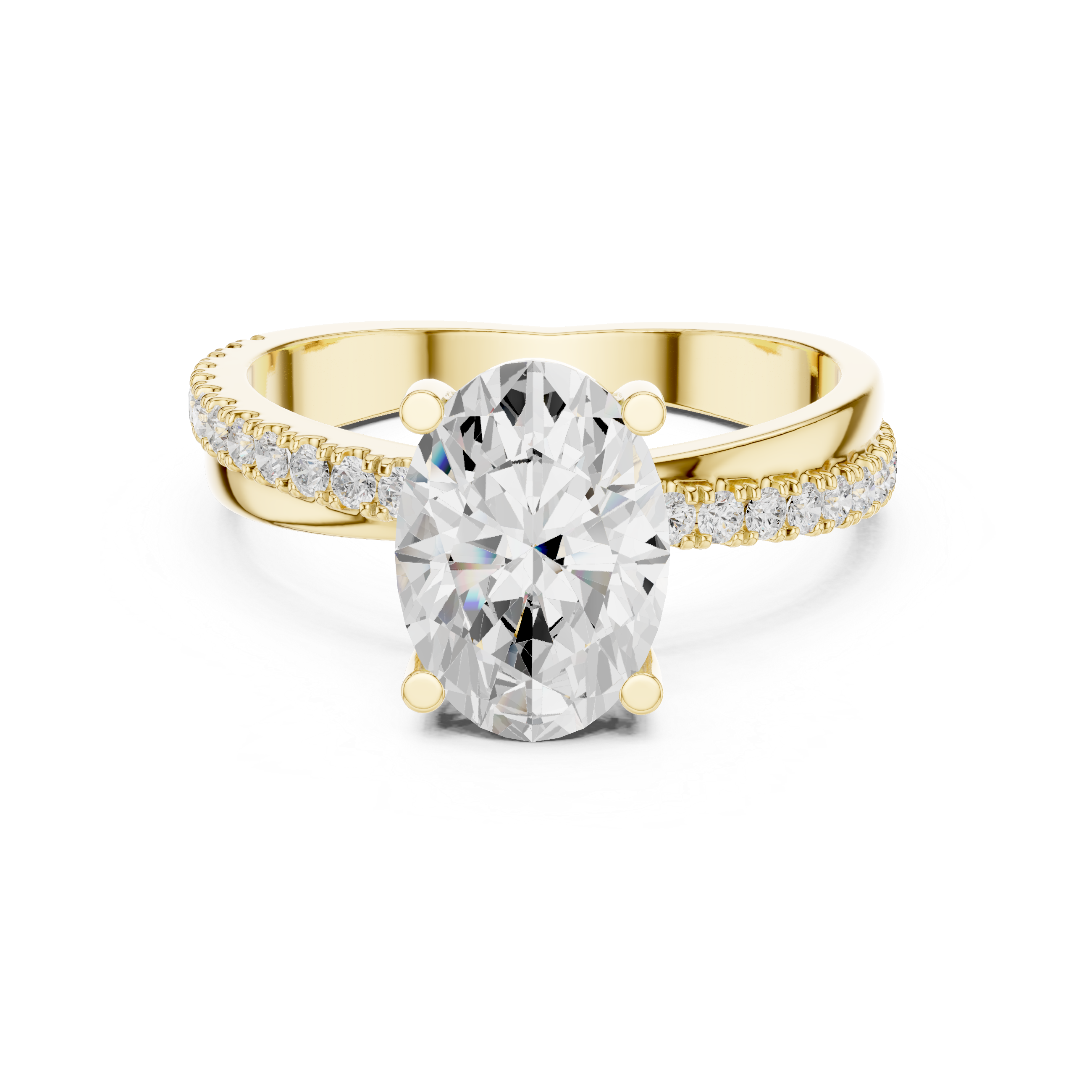 0.312 CT Oval & Round Lab Grown Diamond Ring | WOKE