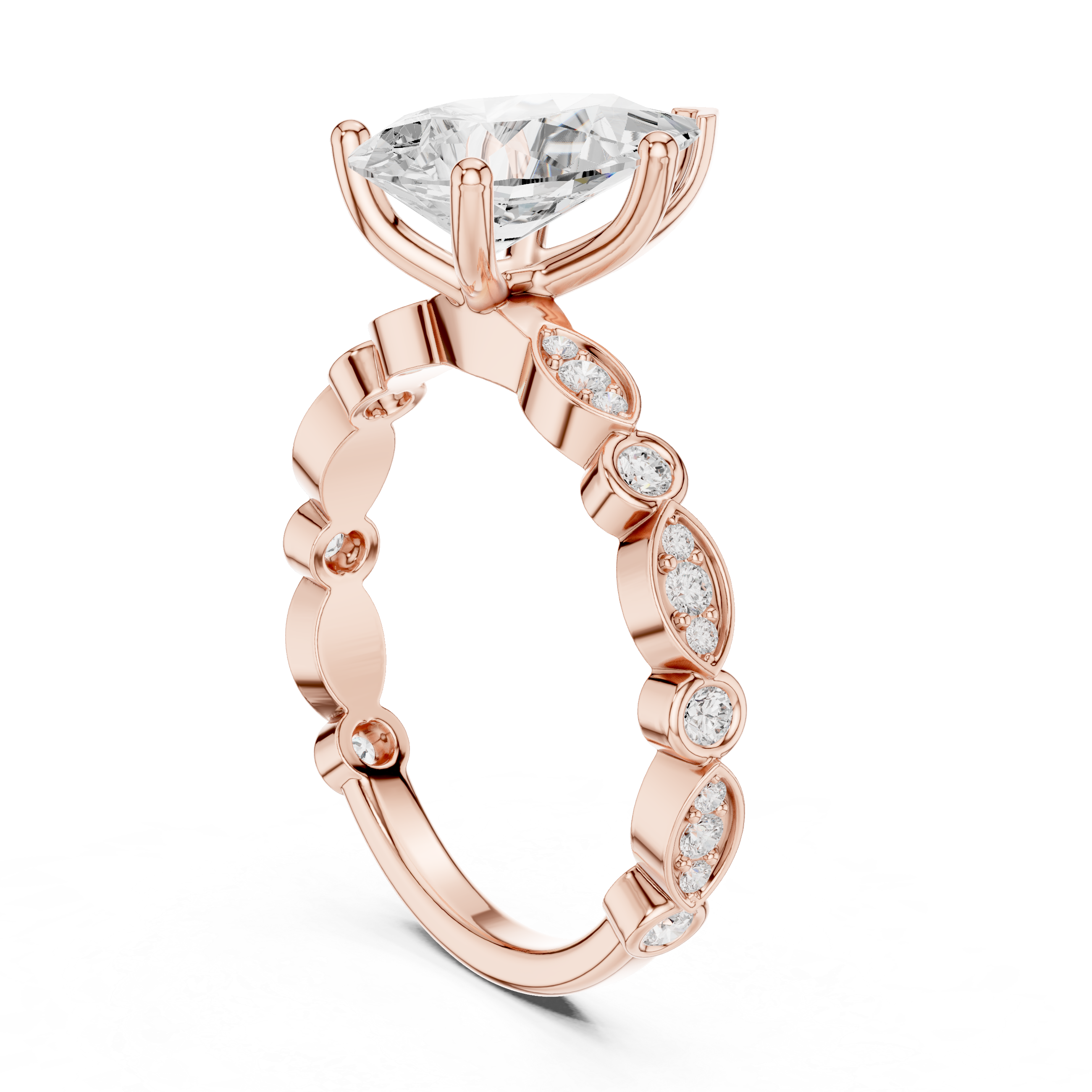 2.294 CT Pear & Round Lab Grown Diamond Ring | WOKE