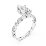 2.294 CT Pear & Round Lab Grown Diamond Ring | WOKE