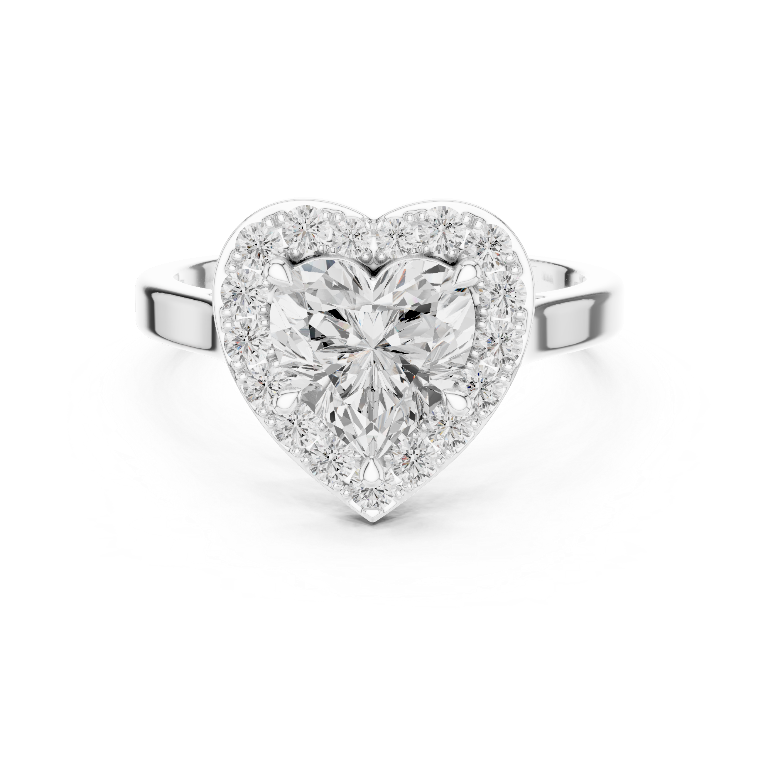 1.82 CT Heart & Round Lab Grown Diamond Ring | WOKE