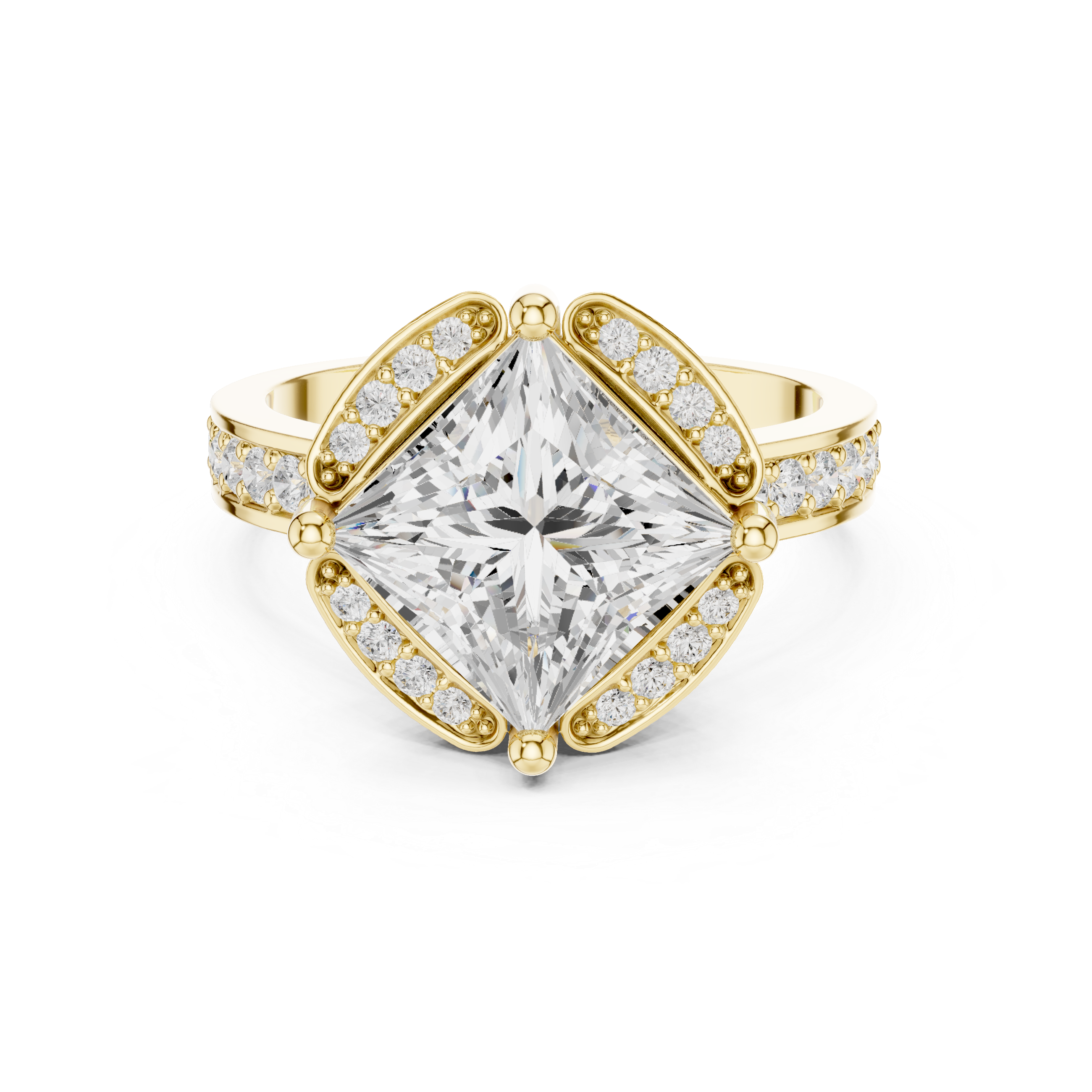 2.406 CT Princess & Round Lab Grown Diamond Ring | WOKE