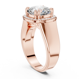 0.184 CT Cushion  & Round Lab Grown Diamond Ring | WOKE