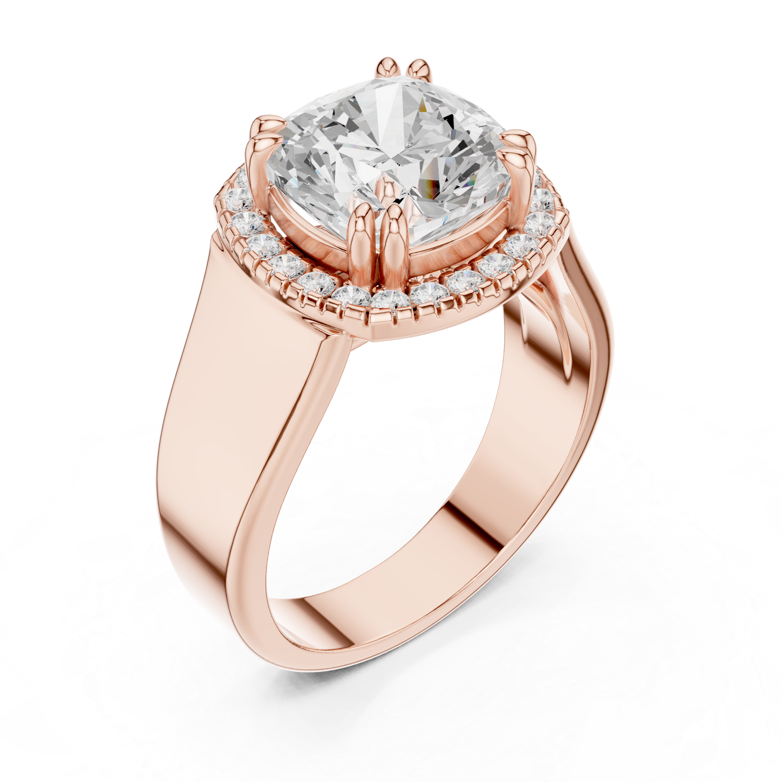 0.184 CT Cushion  & Round Lab Grown Diamond Ring | WOKE