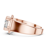 0.184 CT Cushion  & Round Lab Grown Diamond Ring | WOKE