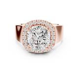 0.184 CT Cushion  & Round Lab Grown Diamond Ring | WOKE