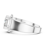 0.184 CT Cushion  & Round Lab Grown Diamond Ring | WOKE