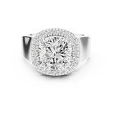 0.184 CT Cushion  & Round Lab Grown Diamond Ring | WOKE