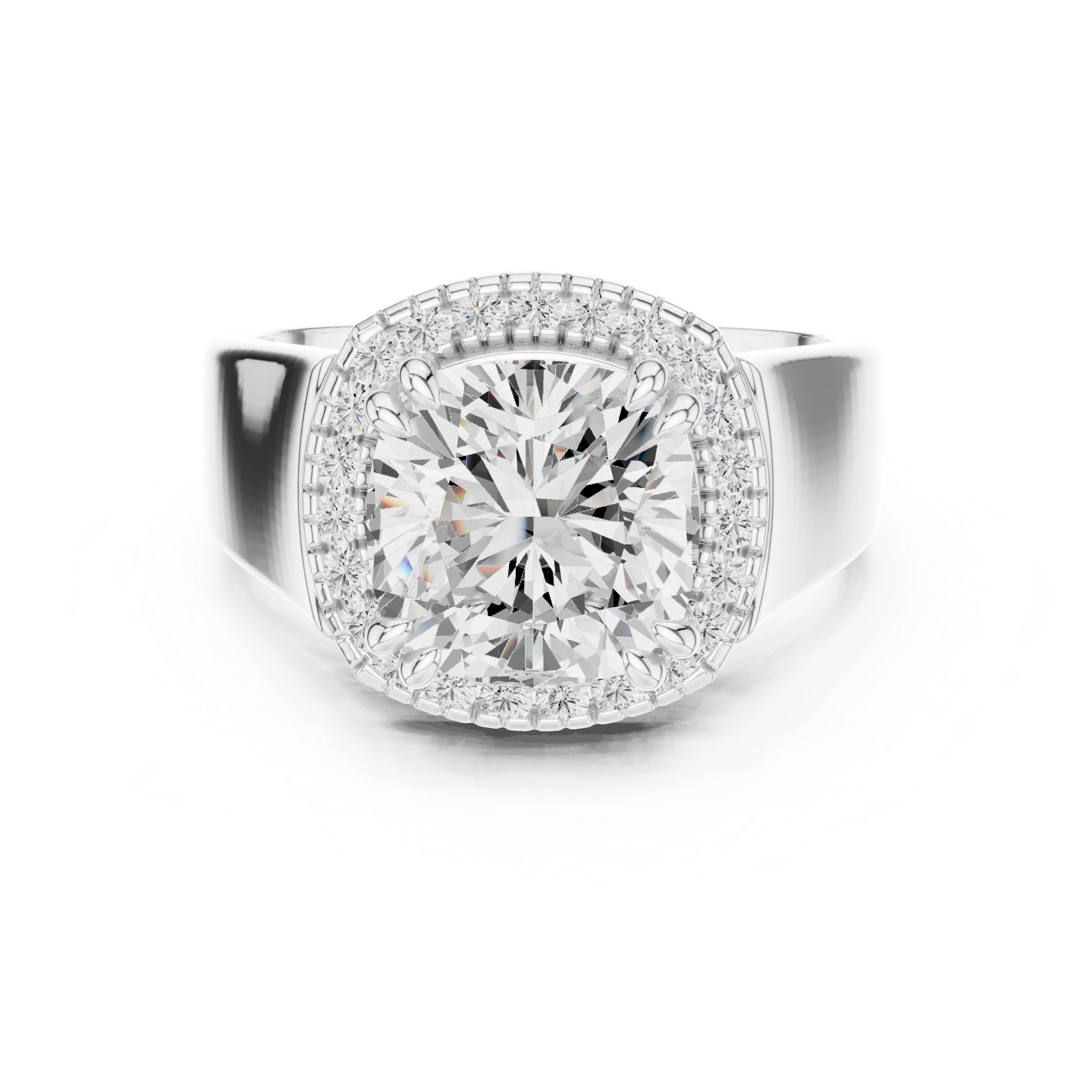0.184 CT Cushion  & Round Lab Grown Diamond Ring | WOKE