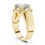 0.184 CT Cushion  & Round Lab Grown Diamond Ring | WOKE