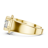 0.184 CT Cushion  & Round Lab Grown Diamond Ring | WOKE