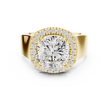 0.184 CT Cushion  & Round Lab Grown Diamond Ring | WOKE
