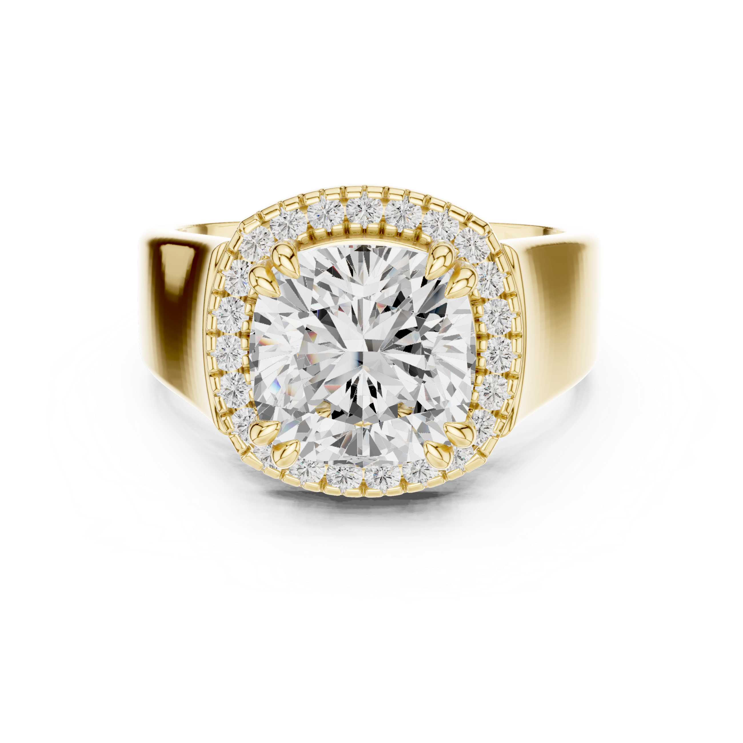 0.184 CT Cushion  & Round Lab Grown Diamond Ring | WOKE