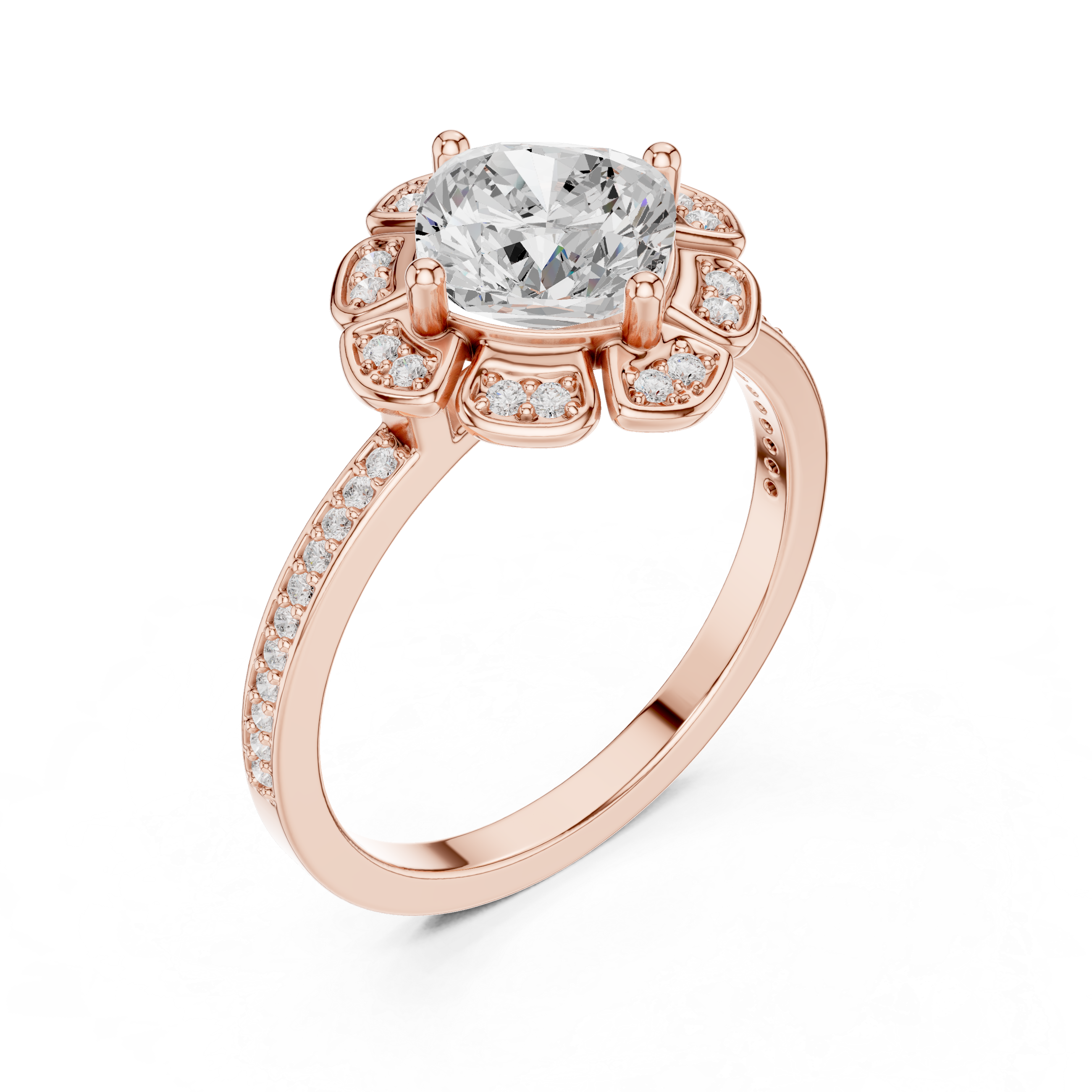 1.678 CT Round Lab Grown Diamond Ring | WOKE