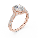 2.388 CT Oval & Round Lab Grown Diamond Ring | WOKE