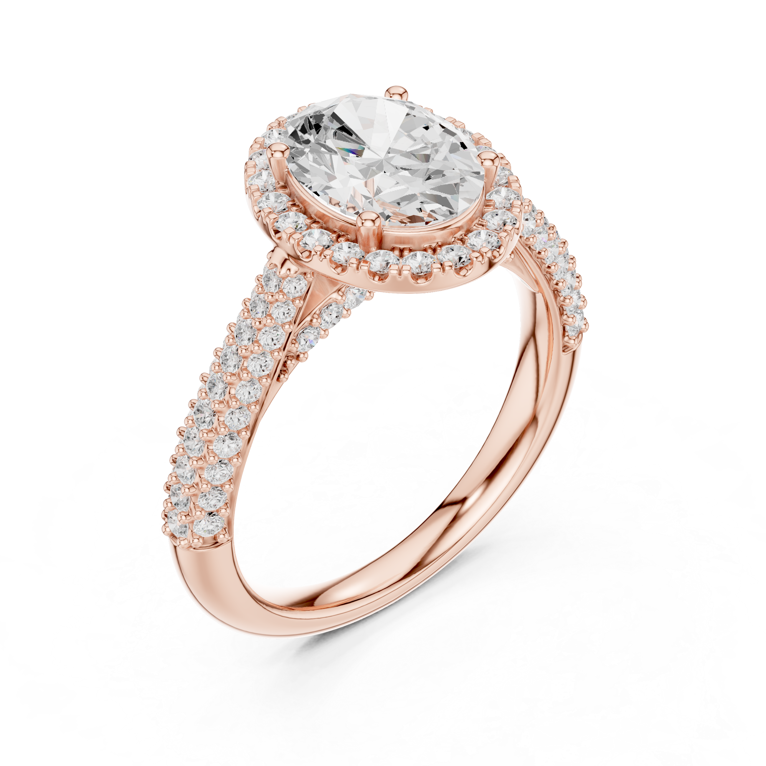 2.388 CT Oval & Round Lab Grown Diamond Ring | WOKE