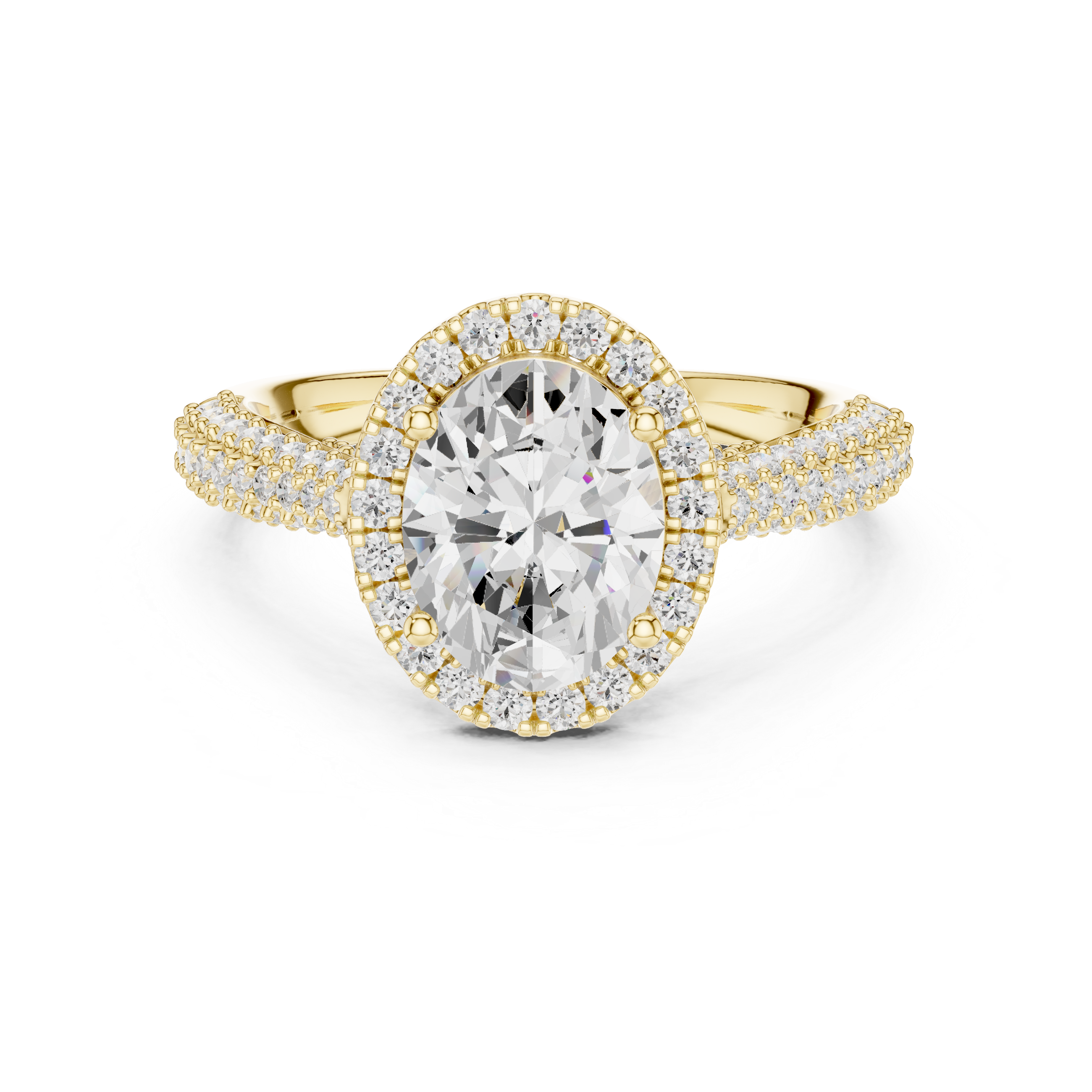 2.388 CT Oval & Round Lab Grown Diamond Ring | WOKE