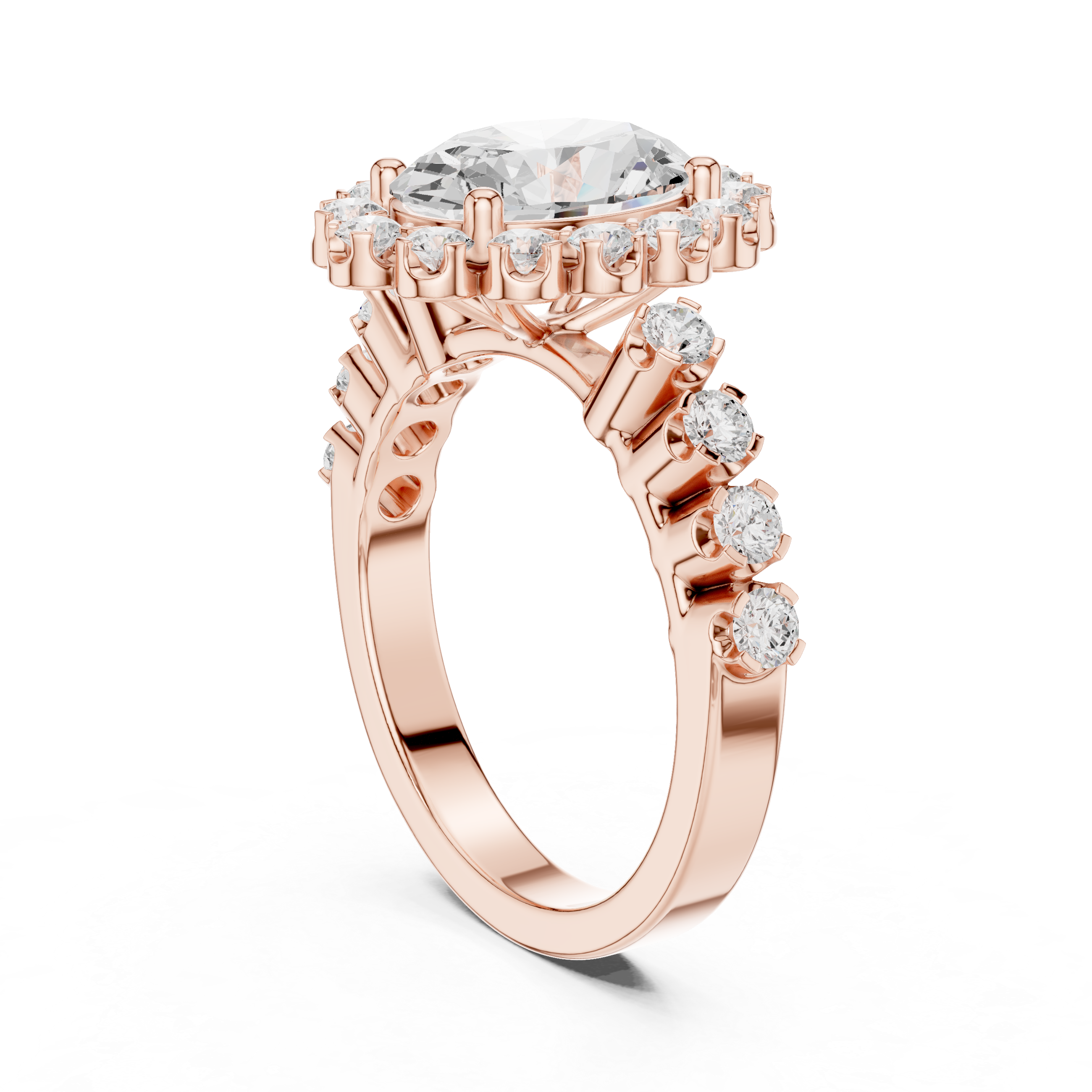 2.97 CT Oval &  Round Lab Grown Diamond Ring | WOKE
