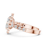 2.97 CT Oval &  Round Lab Grown Diamond Ring | WOKE