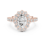 2.97 CT Oval &  Round Lab Grown Diamond Ring | WOKE