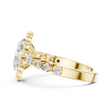 2.97 CT Oval &  Round Lab Grown Diamond Ring | WOKE