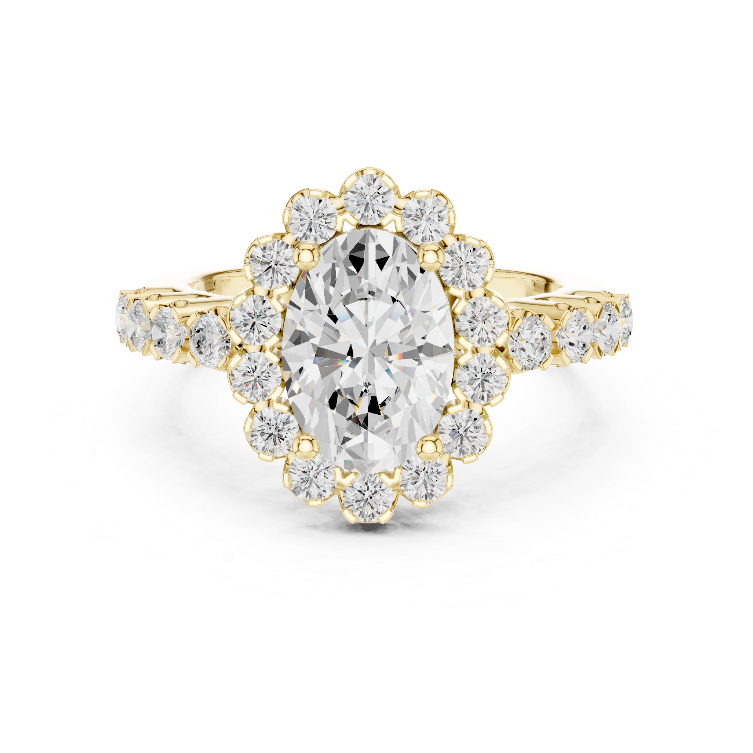 2.97 CT Oval &  Round Lab Grown Diamond Ring | WOKE