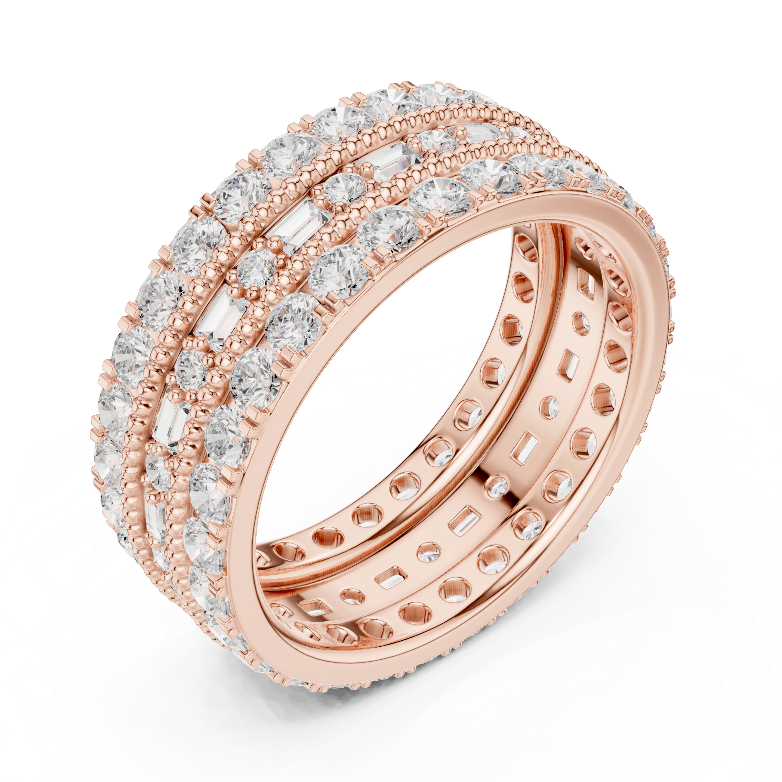 2.27 CT Round & Baguette Lab Grown Diamond Ring | WOKE