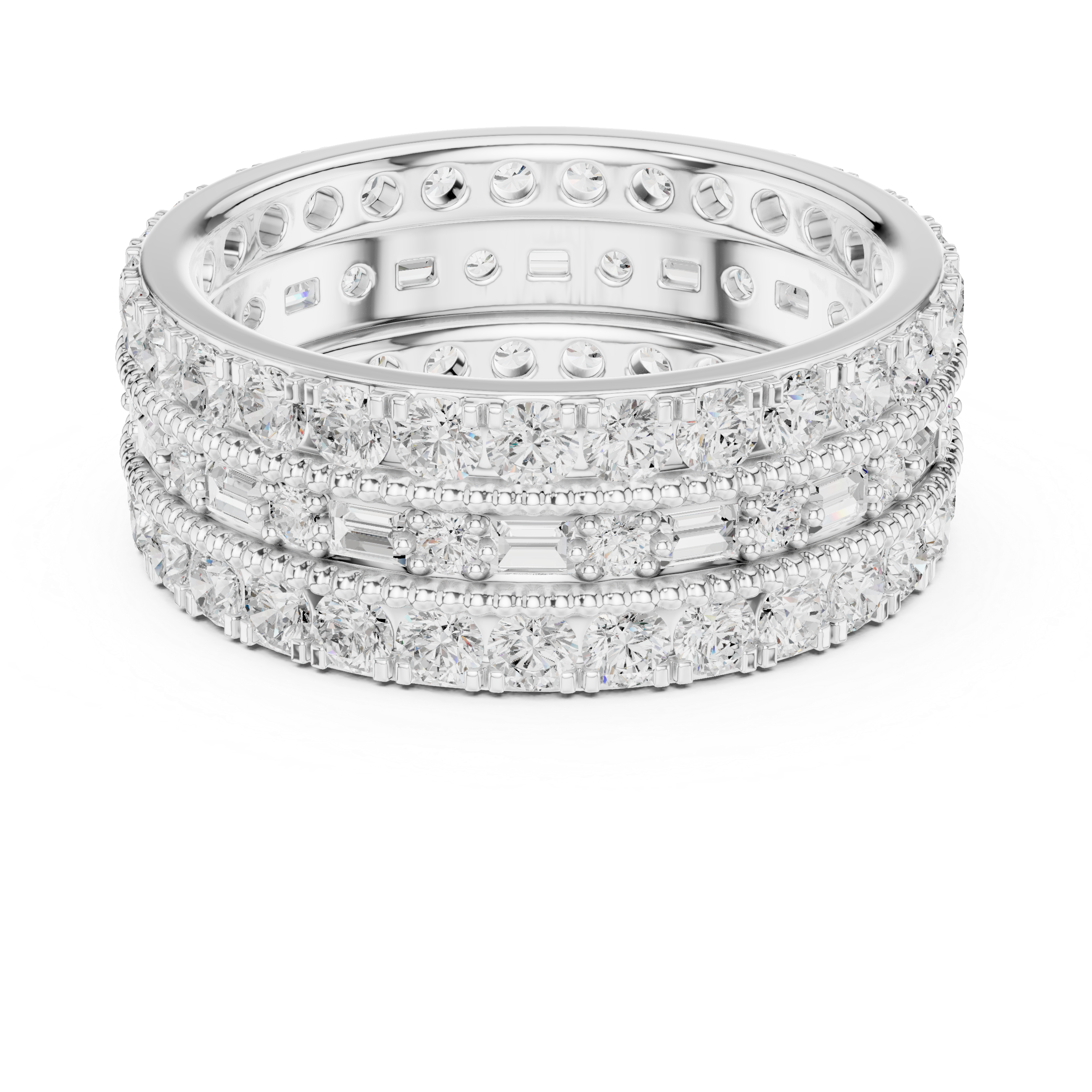 2.27 CT Round & Baguette Lab Grown Diamond Ring | WOKE