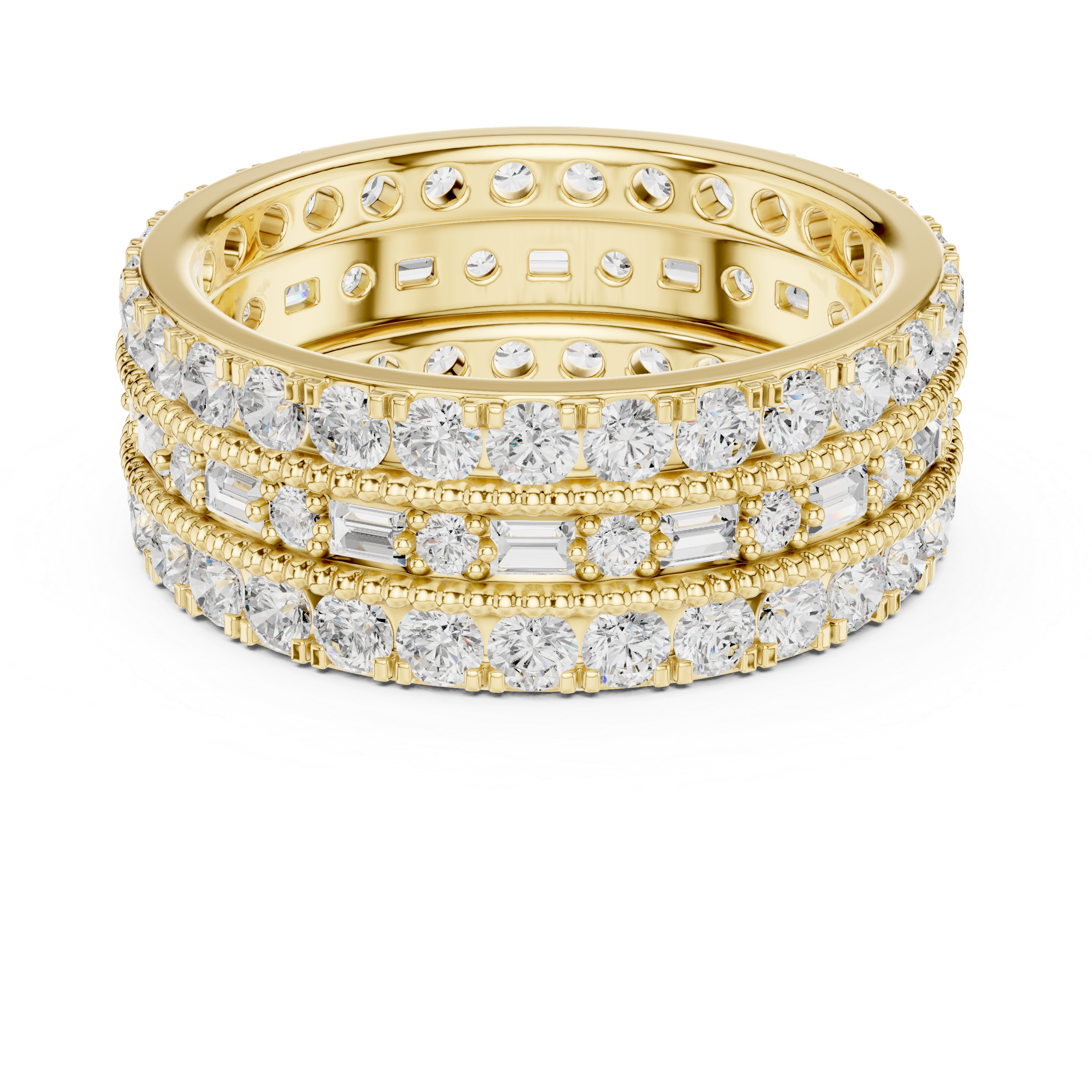 2.27 CT Round & Baguette Lab Grown Diamond Ring | WOKE