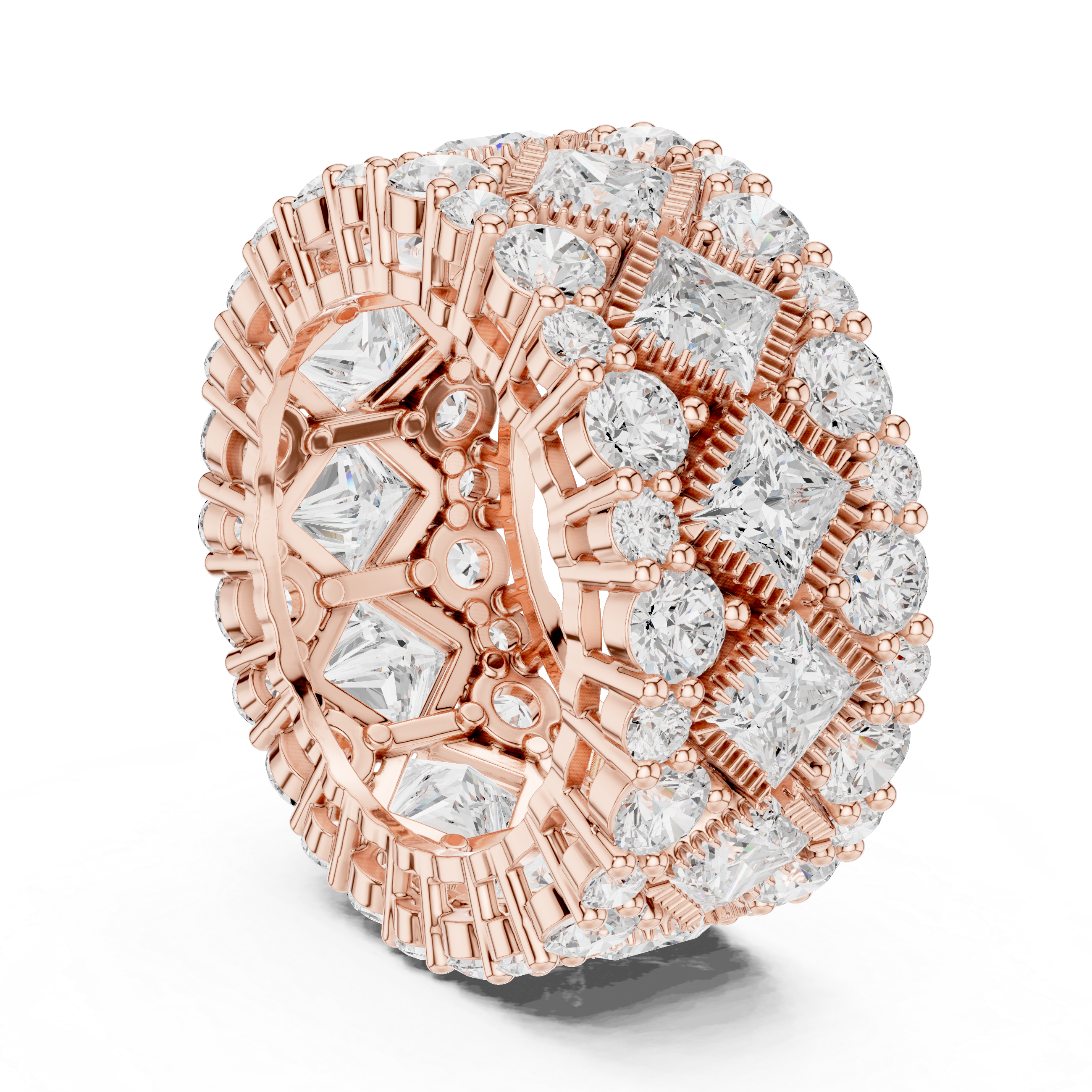 3.77 CT Princess &  Round Lab Grown Diamond Ring | WOKE